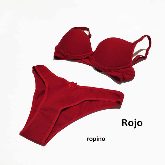 *Combo* Corpiño con taza push-up & Bikini. Algodón y lycra. Varios Colores