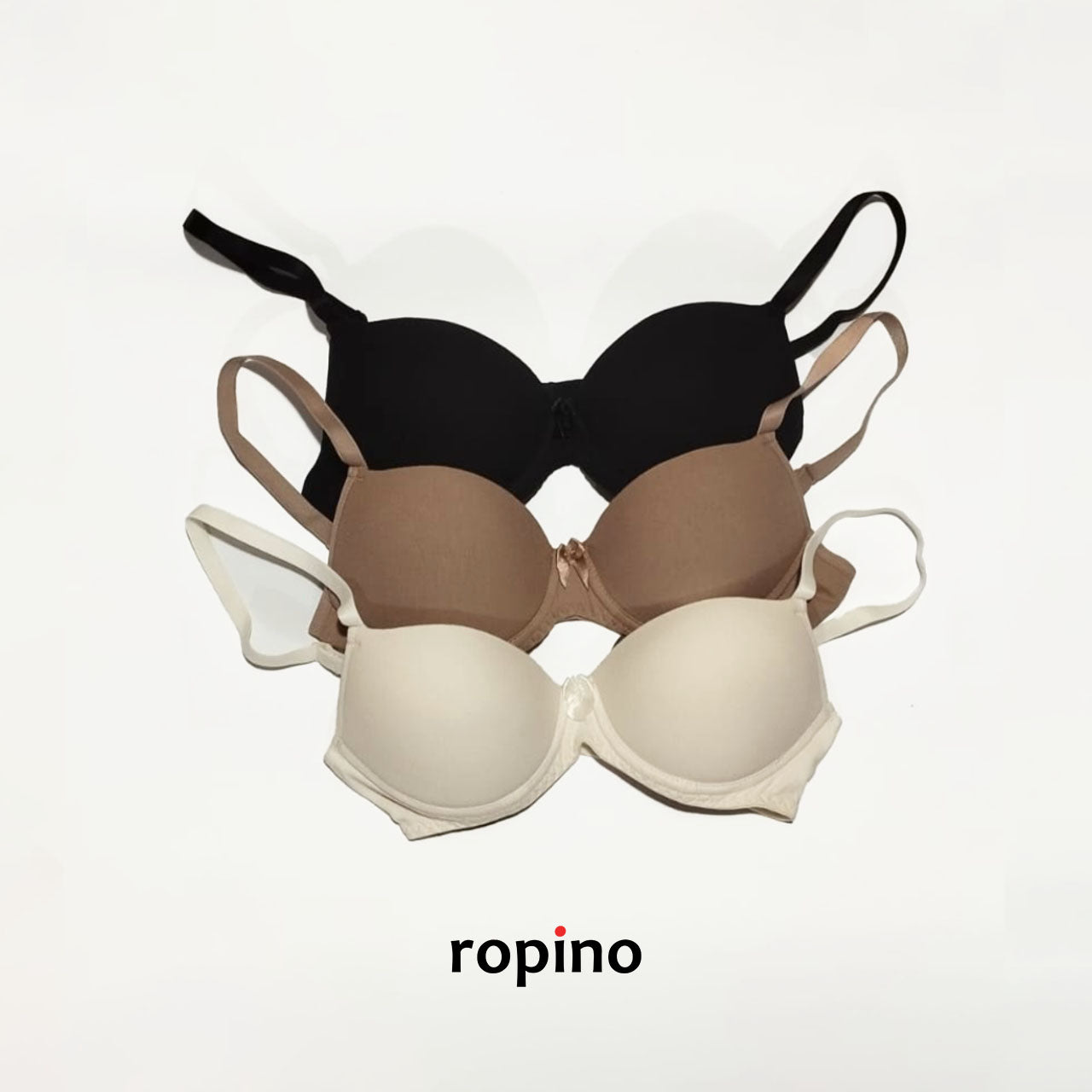 Corpiño de algodón y lycra. Con taza push-up. Varios Colores